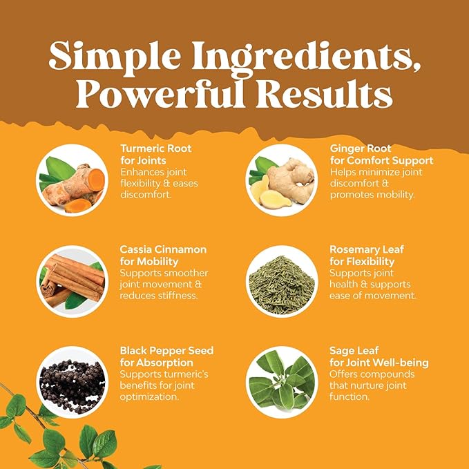 Organic Turmeric Liquid Drops for Adults - Turmeric Curcumin with Black Pepper, Cinnamon & Ginger Extract Liquid for Joint Pain, Mobility & Inflamation - Curcumin Drops for Immune Support - 60ml (2oz)