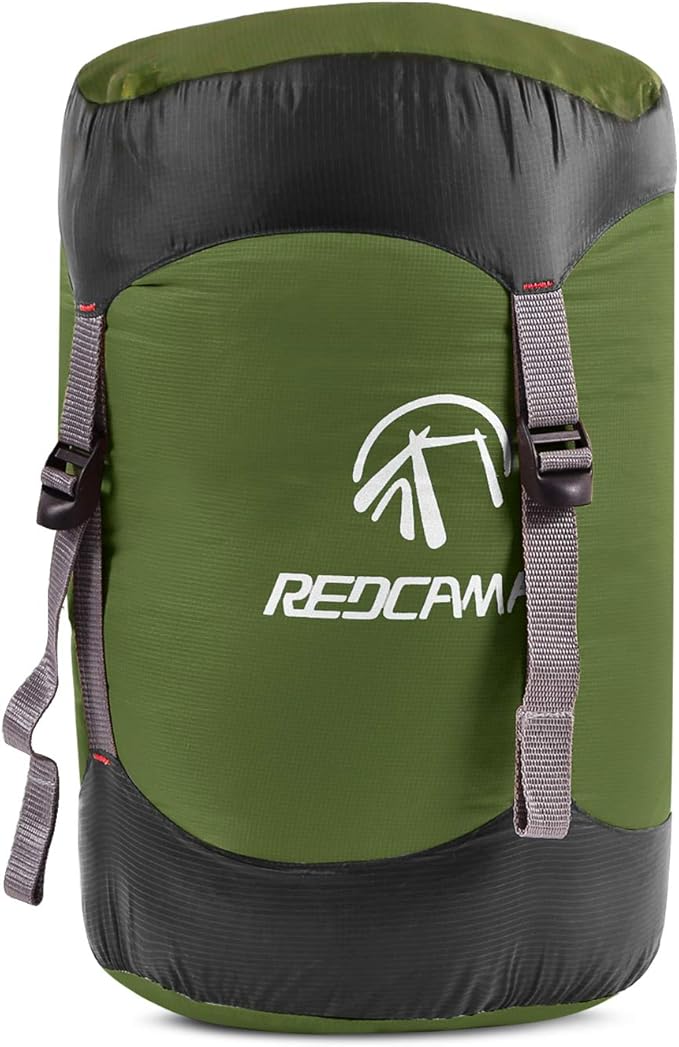 REDCAMP Nylon Compression Stuff Sack, 10L/17L/27L/40L Lightweight Sleeping Bag Compression Sack Great for Backpacking, Hiking and Camping,Blue/Yellow/Army Green/Black