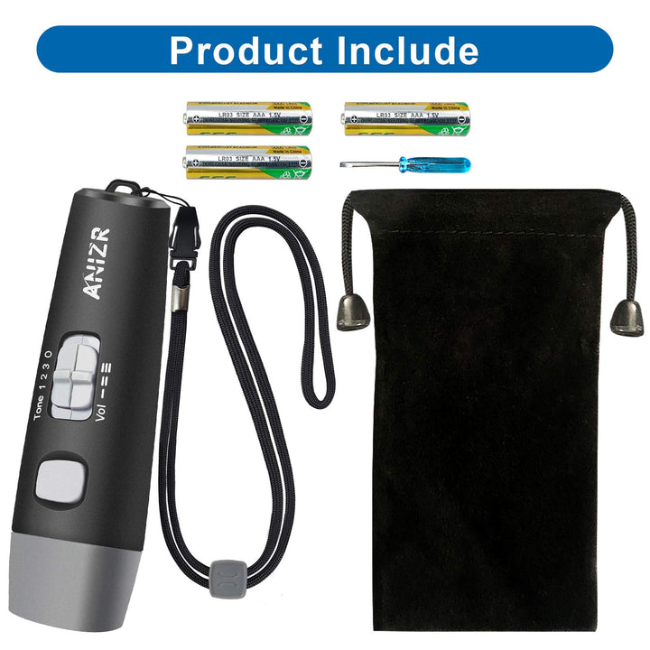 ANIZR Electronic Whistles with Lanyard,Adjustable 3 Tone & 3 High Volume Hand Emergency Whistle Basketball Referee Whistle for Coach,Teacher,Police,Outdoor Camping Boating Hiking,Black (with Battery)