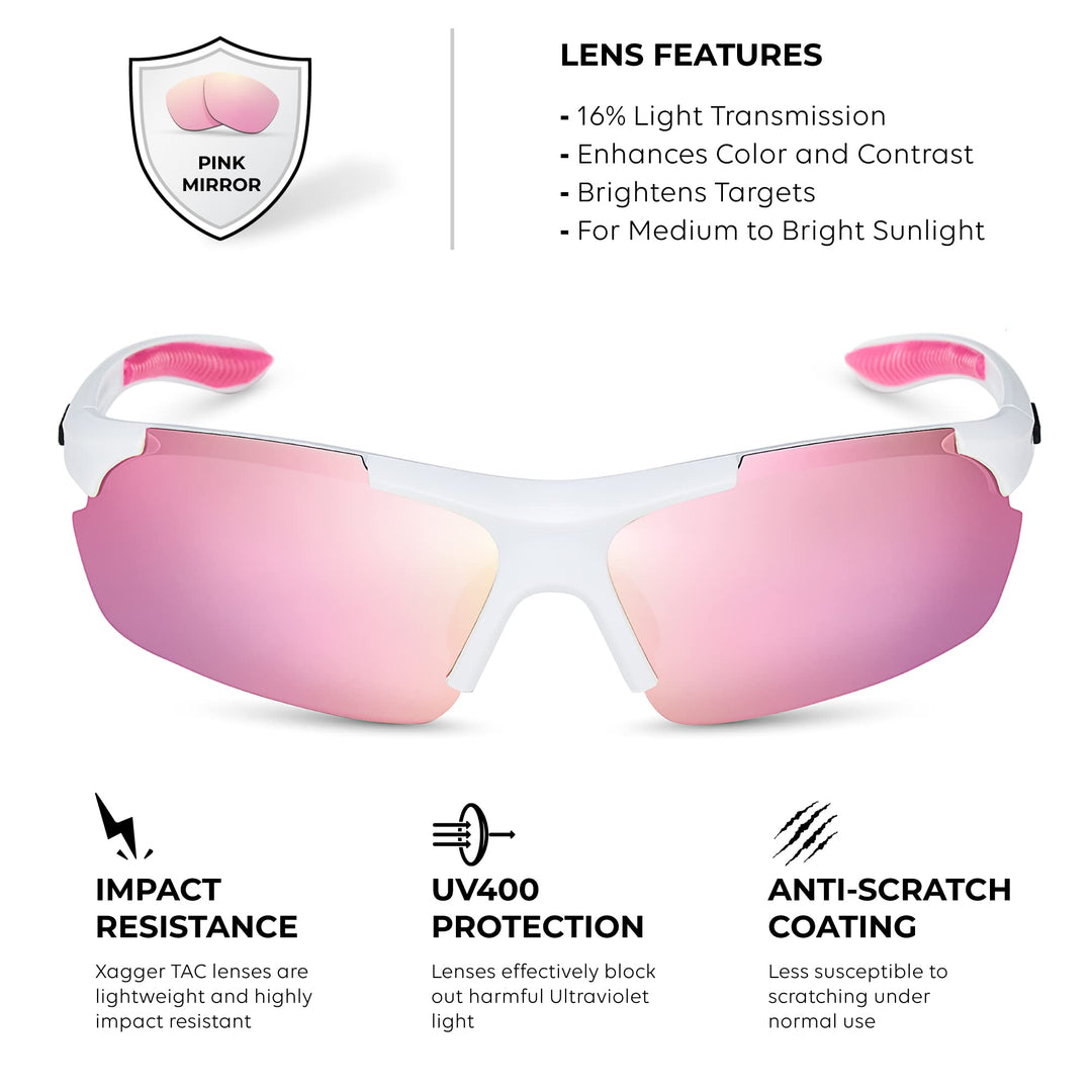 Xagger Polarized Wrap Around Sport Sunglasses for Men Women UV400 Baseball Softball Running Cycling Glasses