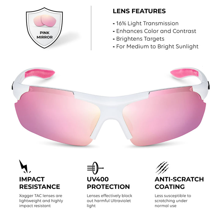 Xagger Polarized Wrap Around Sport Sunglasses for Men Women UV400 Baseball Softball Running Cycling Glasses