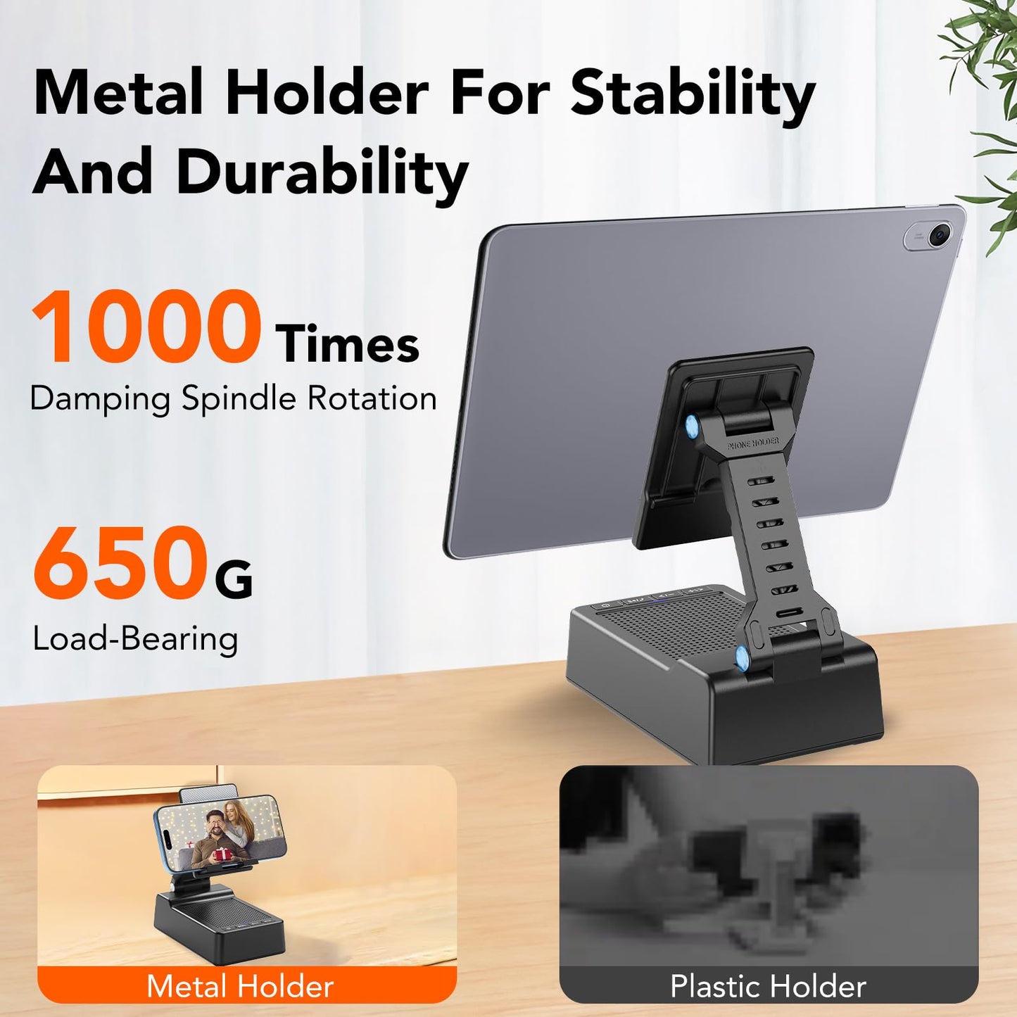 taopodo Foldable Phone Stand with Wireless Bluetooth Speaker and Anti-Slip Base, Birthday Gifts for Men/Women, Gadgets for Anniversary Idea Gift, Stocking Fillers for Beloved