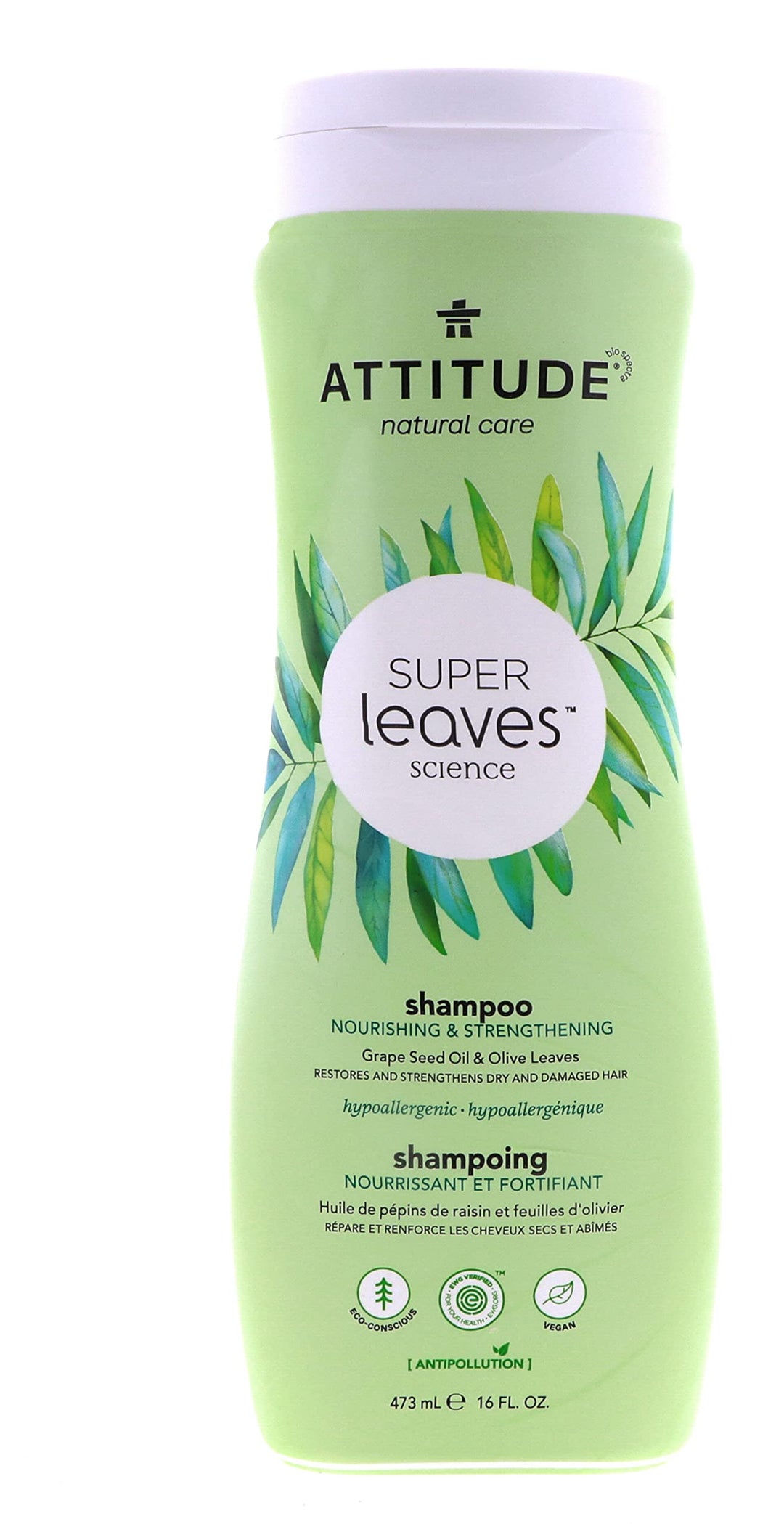 Attitude Natural Shampoo - Nourishing & Strengthening, 16 Fl Oz (Pack of 2)