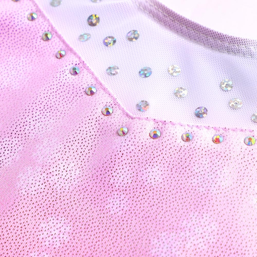 DAXIANG Gymnastics Leotards for Girls Leotard for Girls Gymnastics Outfit Shorts Dance Unitard Biketards Hot Blue Pink Stars