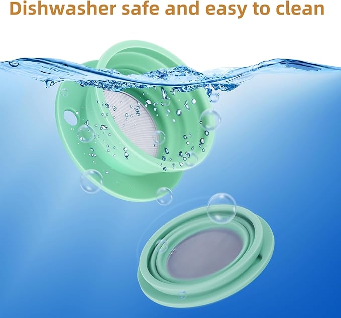 2-Packs Paperless Collapsible Travel Pour Over Coffee Dripper Kit Portable Coffee Filter - Travel Pour Over Coffee Maker Camping - Reusable Coffee Strainer Pour Over Cup (Blue+Green)