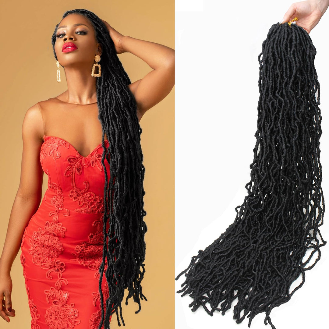 Soft Locs 36 Inch 7 Packs Faux Locs Crochet Hair Whole Strand No Extended Pre-Looped Long Locs Synthetic Crochet Braids Hair Ext