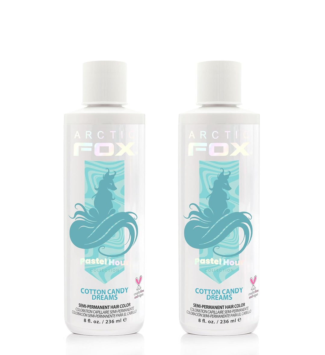 ARCTIC FOX Vegan Semi-Permanent Hair Color Dye | AURORA KISS 5.6 Fl Oz (2-Pack)
