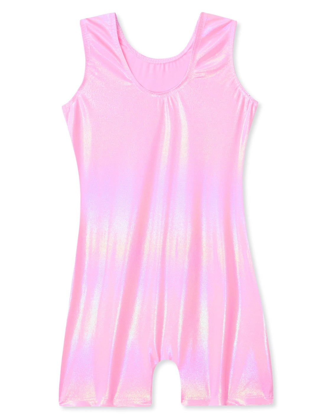 Domusgo Girls Leotards for Gymnastics Size 5-6 Years Old Shiny Pink One Piece Biketards