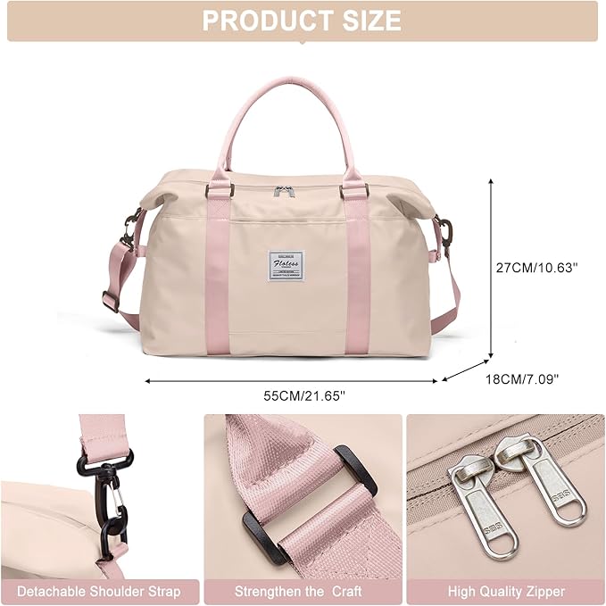 Travel Duffel Bag,Sports Tote Gym Bag,Shoulder Weekender Overnight Bag for Women