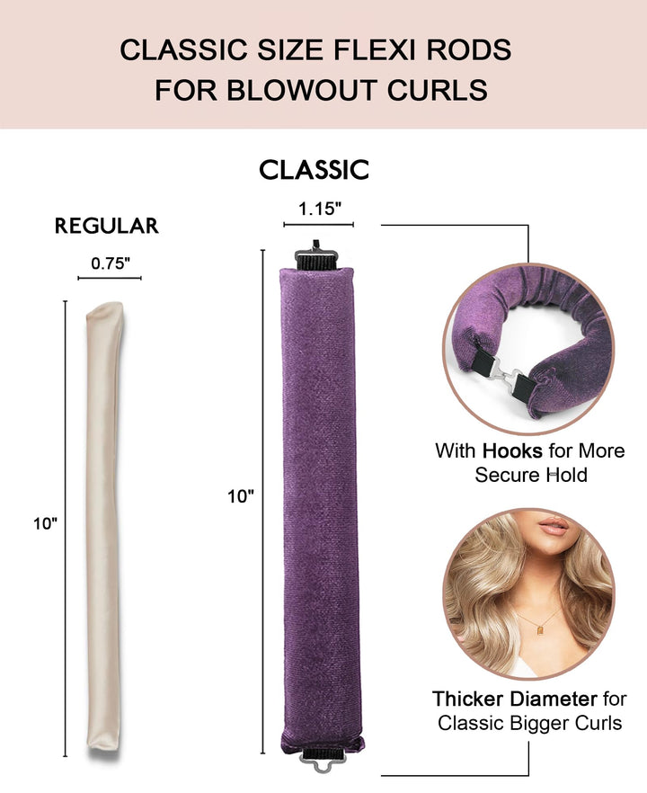 YOSHUYUKI Heatless Hair Curler to Sleep in No Heat Satin Heatless Curls Overnight Rods Curling Set Jumbo Large Foam Sponge Hair Rollers Curlers for Long Short Hair Volume Women Styling Tools Violet