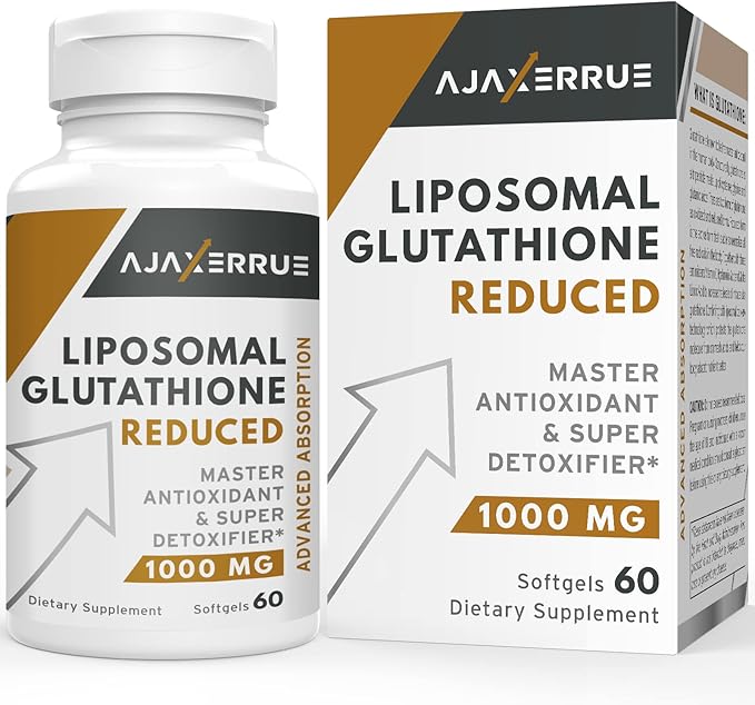 1400 mg Liposomal Glutathione, Superior Absorption Complex Reduced Glutathione Supplement with Vitamin C, Hyaluronic Acid, Master Antioxidant for Liver Detox, Brain, Skin