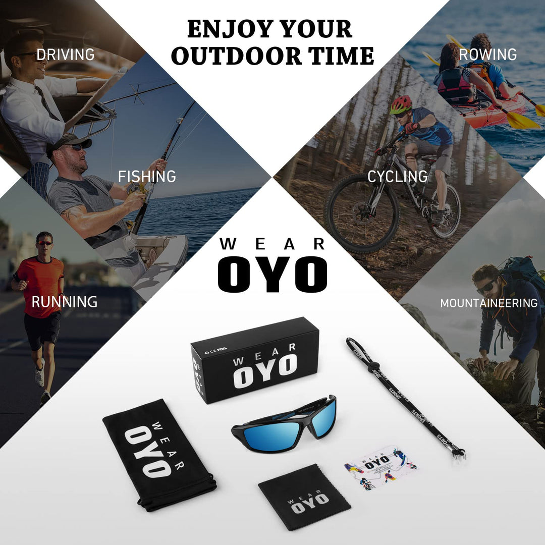 WEAROYO Polarized Sports Sunglasses for Men Women,Cycling Running Driving Fishing Trekking Sun Glasses 100% UV Protection