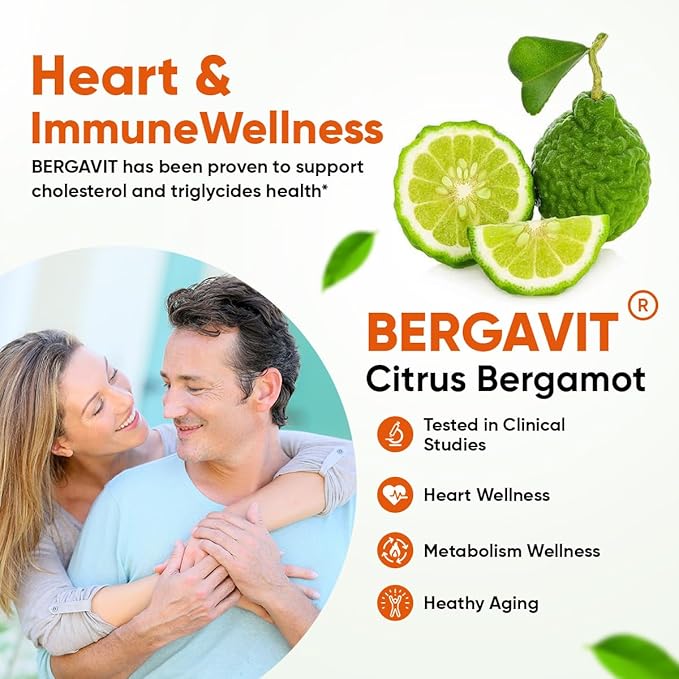 2900mg Citrus Bergamot Blend 25:1 Extract Gummies (Italy Sourced & Manufactured in USA) for Immune System Support & Healthy Aging with Guggul, Pine Bark & More | Sugar-Free, 60 ct.