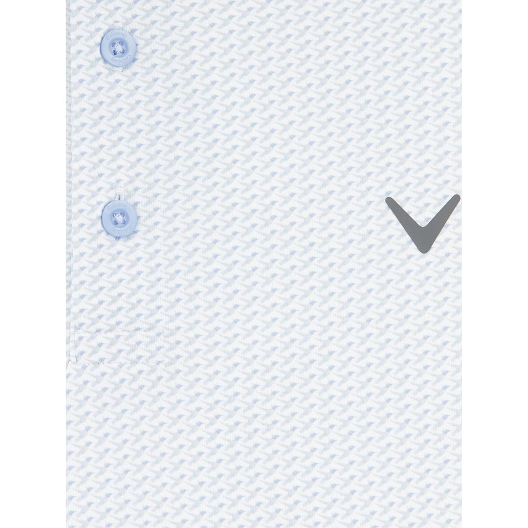 Callaway Men's Performance Short Sleeve Golf Polo (XX-Large, White Chambray)