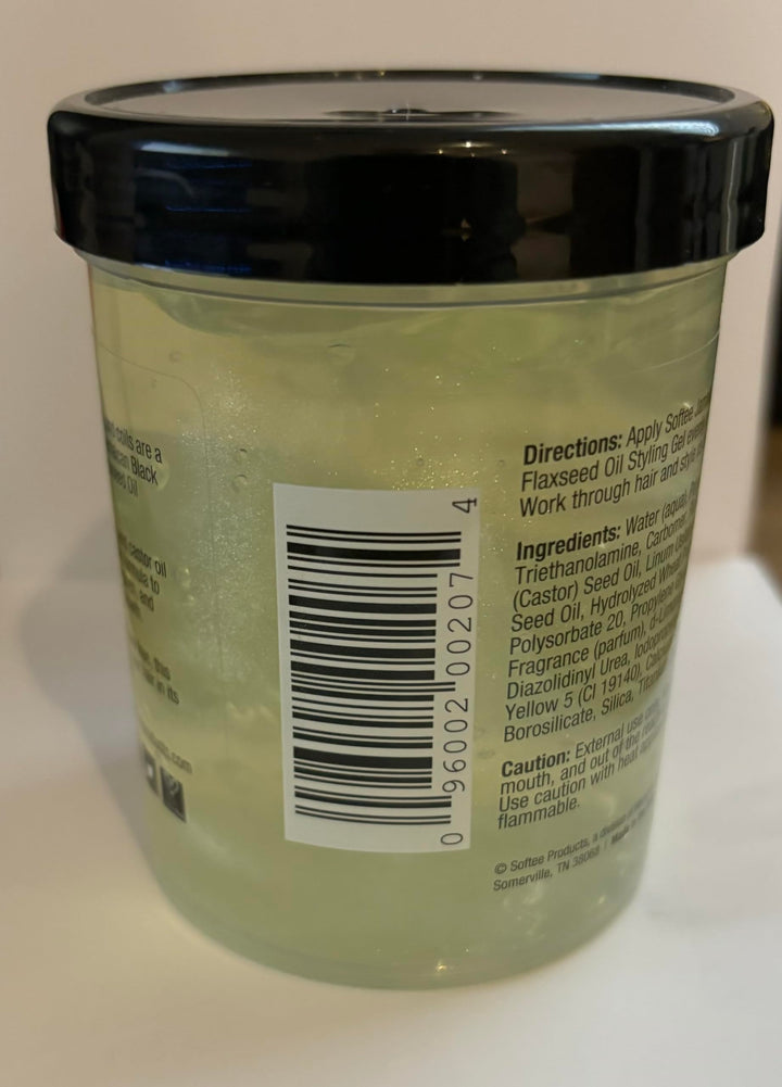 Softee jamaican black castor & flaxseed oil styling gel 8 ounce, Green, 8 Ounce