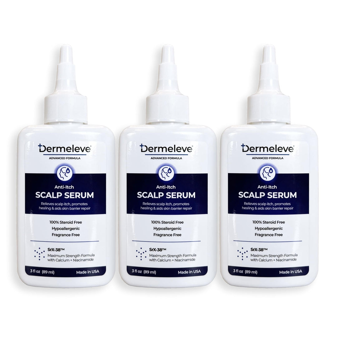 Dermeleve Scalp Serum for Neuropathic Itch, Sebborheic Dermatitis & Scalp Psoriasis | Dry Itchy Scalp Treatment | Quick Absorbing, Moisturizing & Non-Greasy (3 Pack)