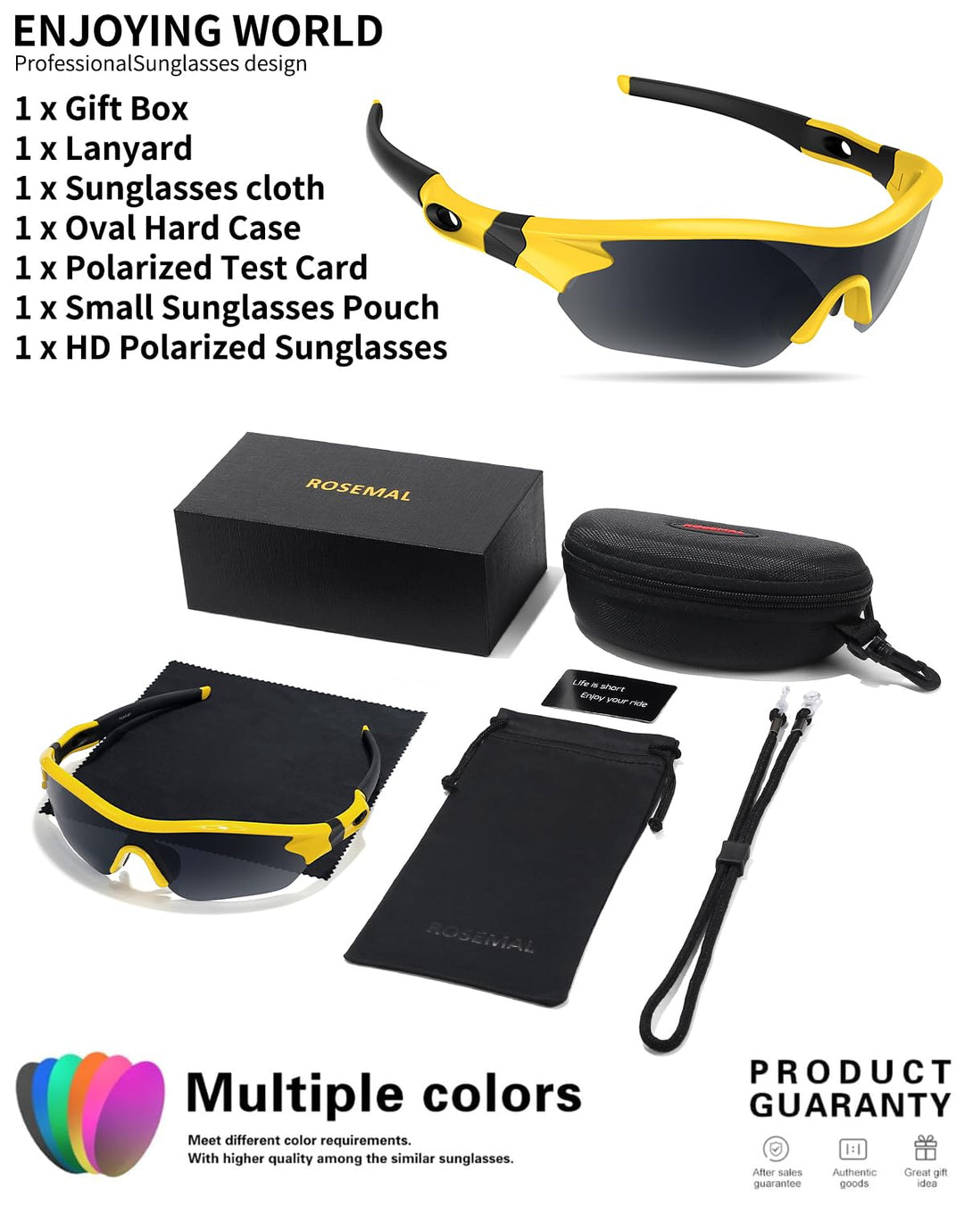 Polarized Sports Sunglasses for Men Women Youth Baseball Running Fishing Tennis Golf Cycling Driving Motor TAC UV400 TR90