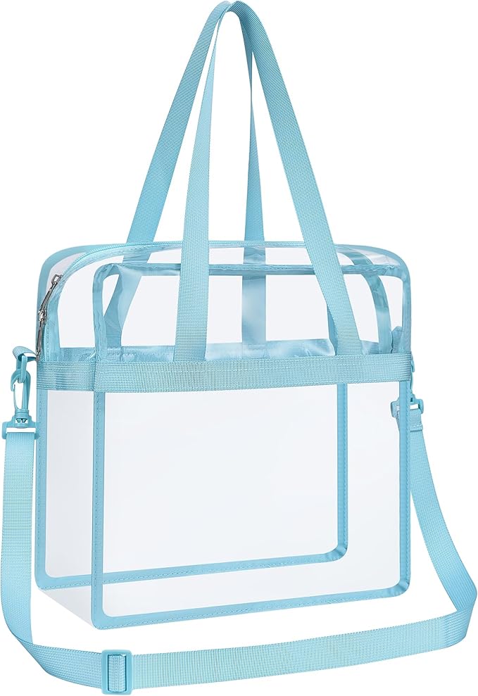 USPECLARE Clear Tote Stadium Approved, Security Travel & Gym Clear Bag for Work Sports Games Concerts