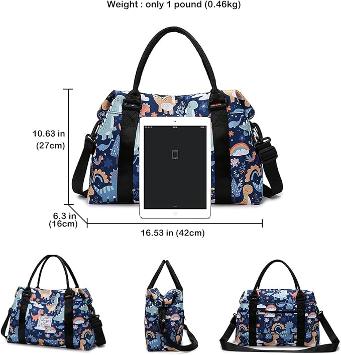 Travel Duffle Bag Weekender Overnight Bag Gym Tote Bag with Wet Pocket for Women Girls Workout Duffel Bag Water Resistant (Rainbow Cats)