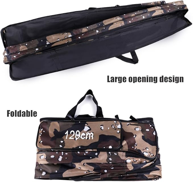 Sougayilang Folding Fishing Rod Case Organizer Pole Storage Bag Rod Reel Tackle Carrier Fishing Rod Bag Fishing Case