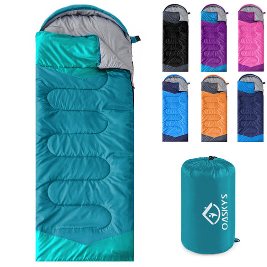 oaskys Camping Sleeping Bag - 3 Season Warm & Cool Weather - Summer Spring Fall Lightweight Waterproof for Adults Kids - Camping Gear Equipment, Traveling, and Outdoors