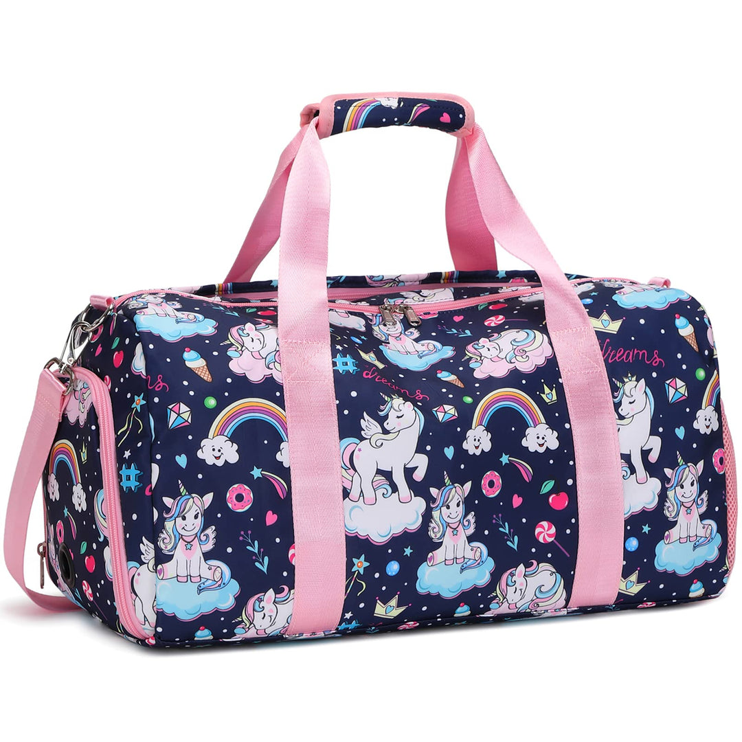 Sports Duffel for Girls Dance Bag Duffle Bag Teen Girls Gymnastics Bag Overnight Weekender Bag Teen Gym Bag Travel Duffle Sleepover Carry On Bag Ballet Bag with Shoe Compartments