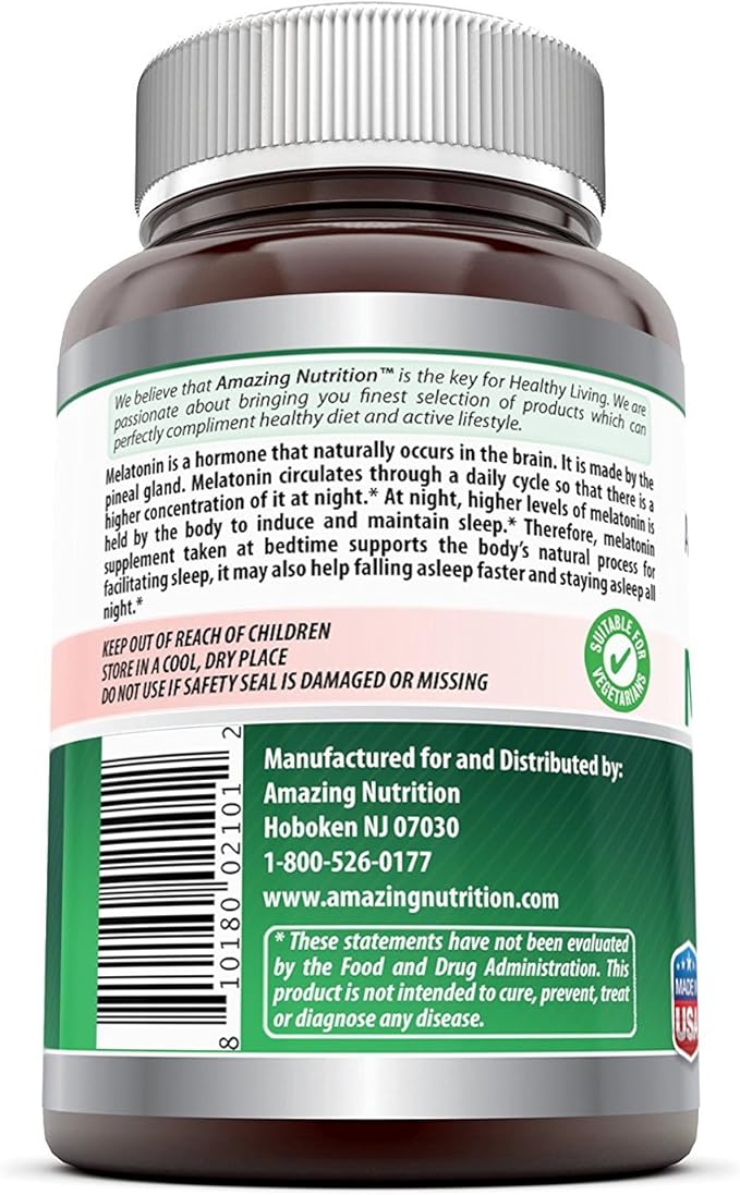Amazing Formulas Melatonin 10mg Tablets Supplement | Helps Regulate Sleep Cycle | Non GMO | Gluten Free | Made in USA (120 Count | 2 Pack)