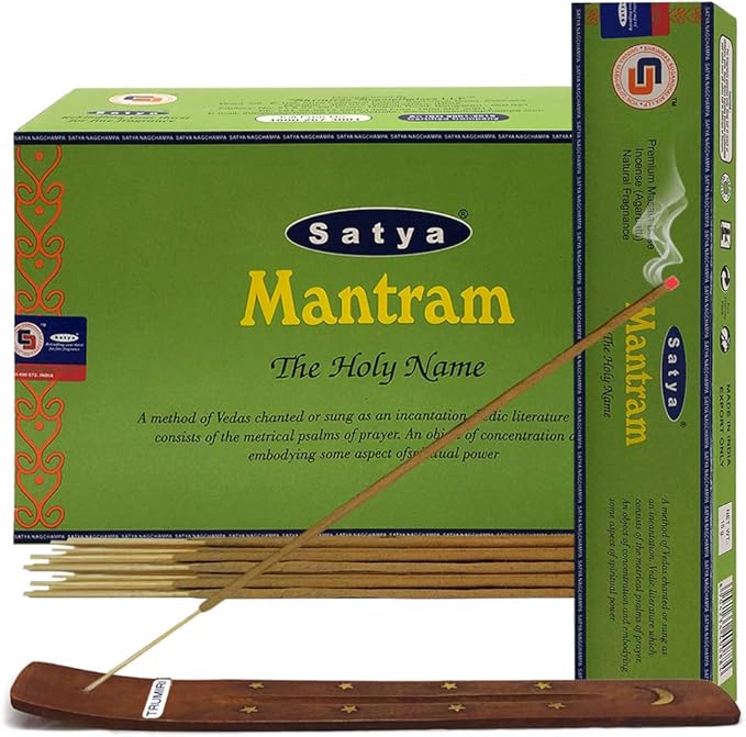 Mantram Incense Sticks and Incense Stick Holder Bundle Insence Insense Satya Incense