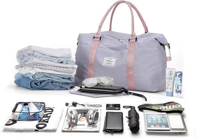 Travel Duffel Bag,Sports Tote Gym Bag,Shoulder Weekender Overnight Bag for Women