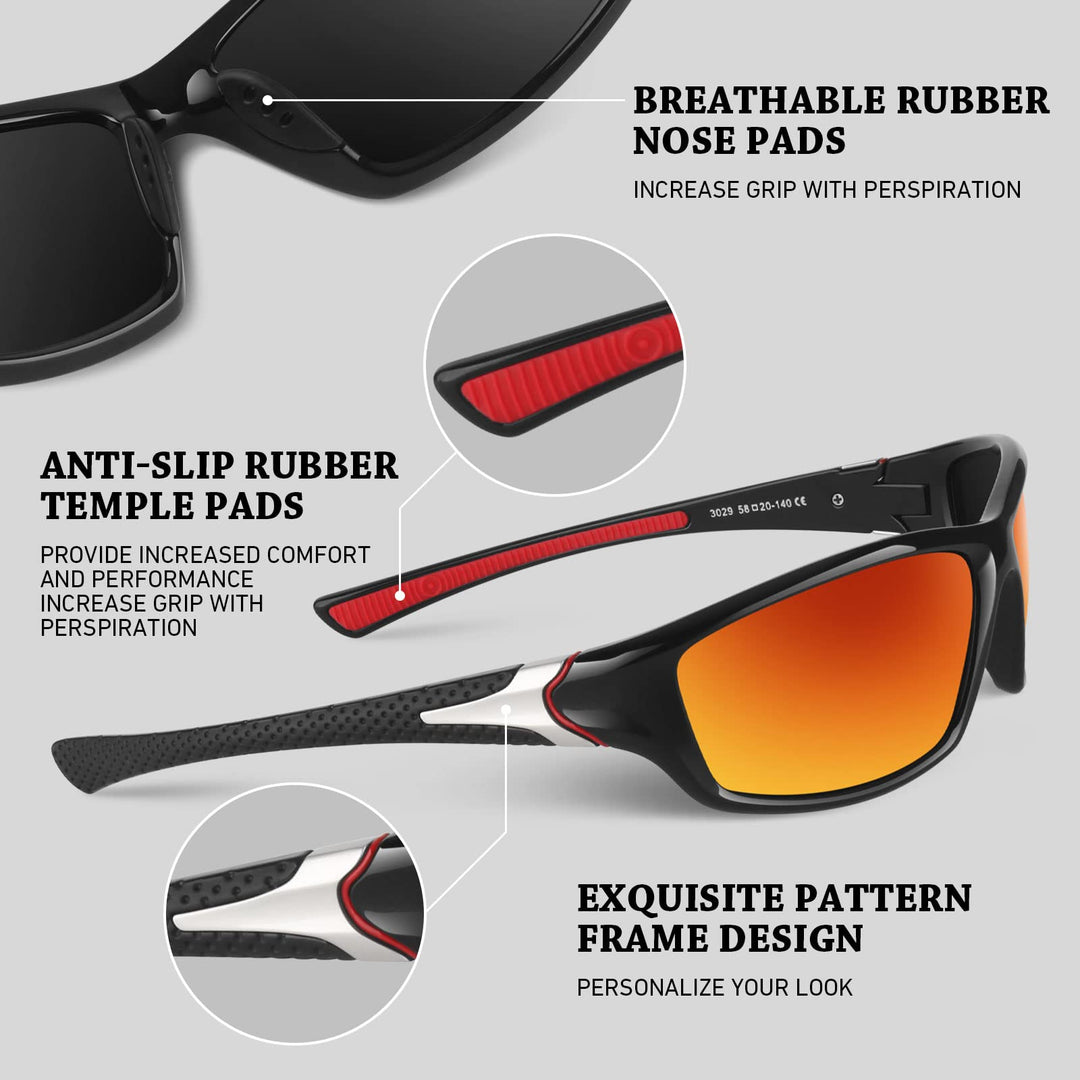 WEAROYO Polarized Sports Sunglasses for Men Women,Cycling Running Driving Fishing Trekking Sun Glasses 100% UV Protection