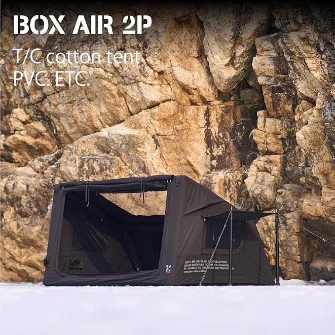 2025 Upgraded Canvas Inflatable Tents for Camping, Windproof Blow Up Air Tent with Pump,No Assembly Needed Luxury Camping Tents