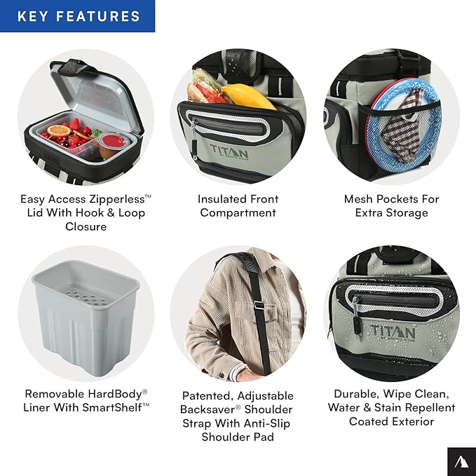 Arctic Zone Titan Deep Freeze Cooler - Zipperless Hardbody Cooler - Small & Large Capacity- Beach & Camping Cooler - Deep Freeze Insulation, HardBody Liner, and SmartShelf