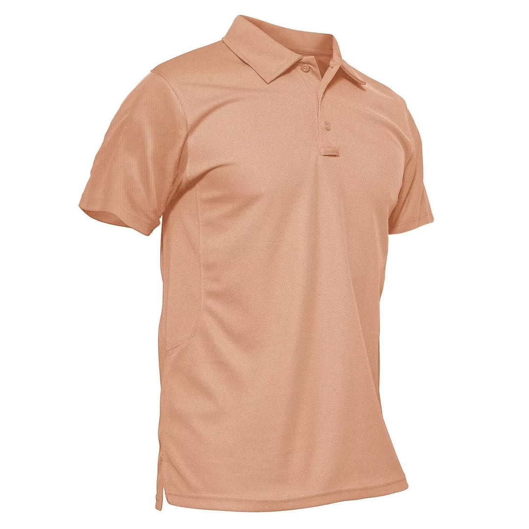 MAGCOMSEN Golf Polos for Men Dry Fit Short Sleeve Polo Shirts Breathable Athletic Polo Shirts Rugby Shirt Apricot S