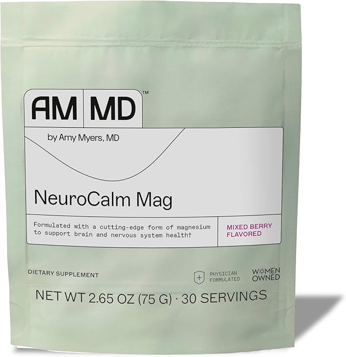NeuroCalm Magnesium Powder by Dr. Amy Myers - Best Form of Magnesium L-Threonate to Enhance Health & Cognitive Support - Promotes Attention & Memory Learning Focus - 30 Servings(2.65 OZ)