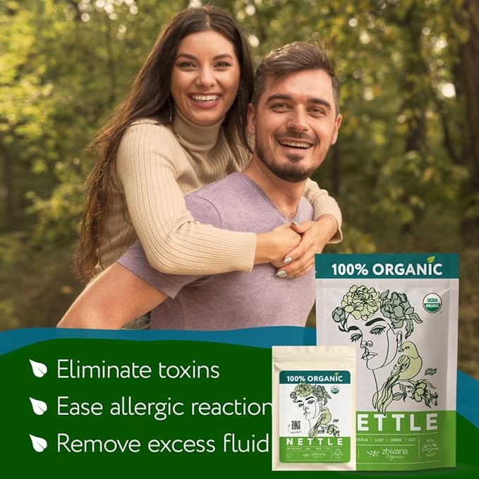 Organic Nettle Tea Loose Leaf (3.5oz) - Stinging Nettles Herb (Urtica Dioica) - Te de Ortiga – Detox, Allergy Relief, Fluid Balance – Supports Kidneys, Joints & Skin