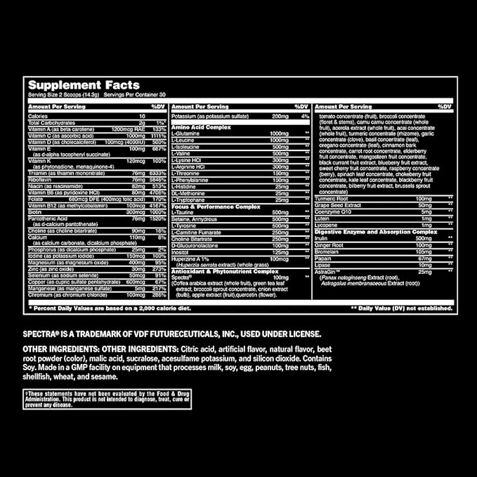 Animal Pak - Convenient All-in-One Vitamin & Supplement Powder - Zinc, Vitamins C, B, D, Amino Acids, Immune Support, Digestive Enzymes, and More - Daily Multivitamin for Women & Men - 60 Scoops