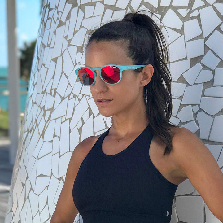 Tifosi Svago Sunglasses (Satin Crystal Teal, Smoke Red)