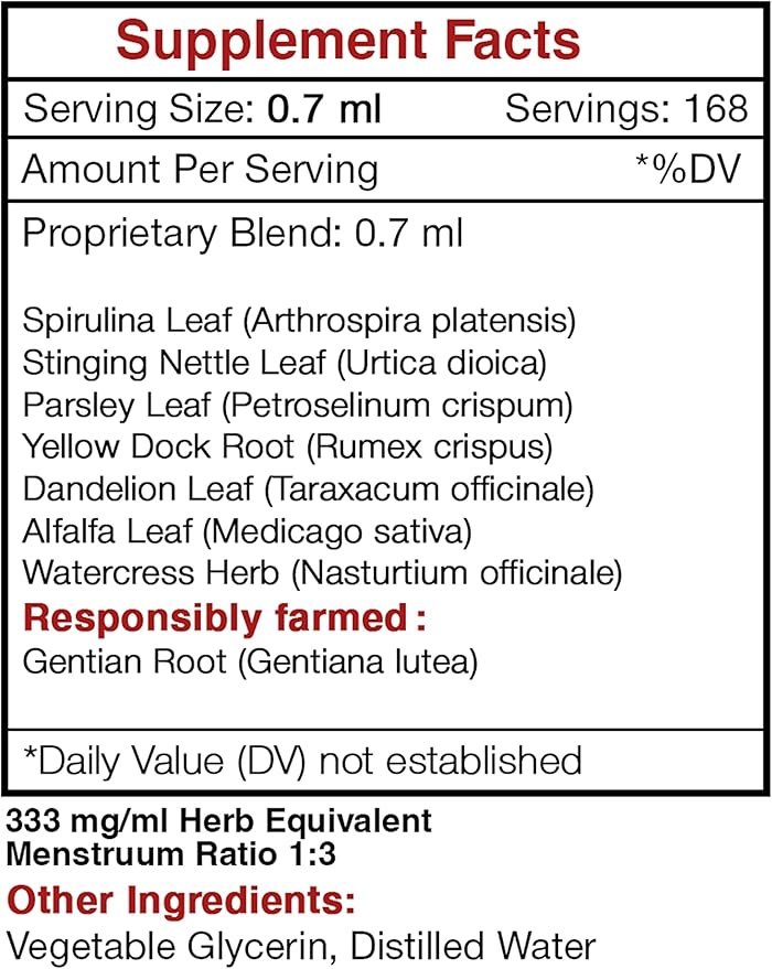 Secrets Of The Tribe - Iron Secret, Iron Rich Formula, Herbal Supplement Blend Drops Alcohol-Free Liquid Extract 4 Fl Oz