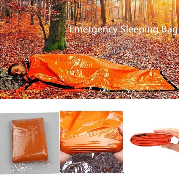 2-Person Emergency Sleeping Bag, Ultra Lightweight Waterproof Thermal Bivy Sack Cover, XL Emergency Shelter Survival Kit for Hiking Outdoor Camping …