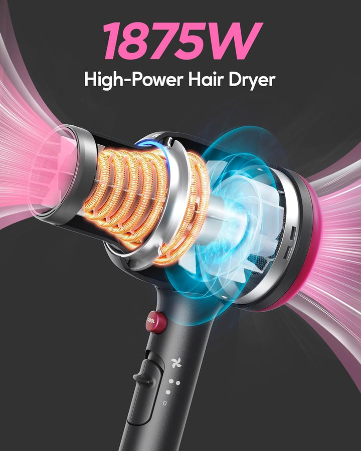 Wavytalk 1875W Ionic Hair Dryer | Diffuser & Comb for Curly Hair | Green