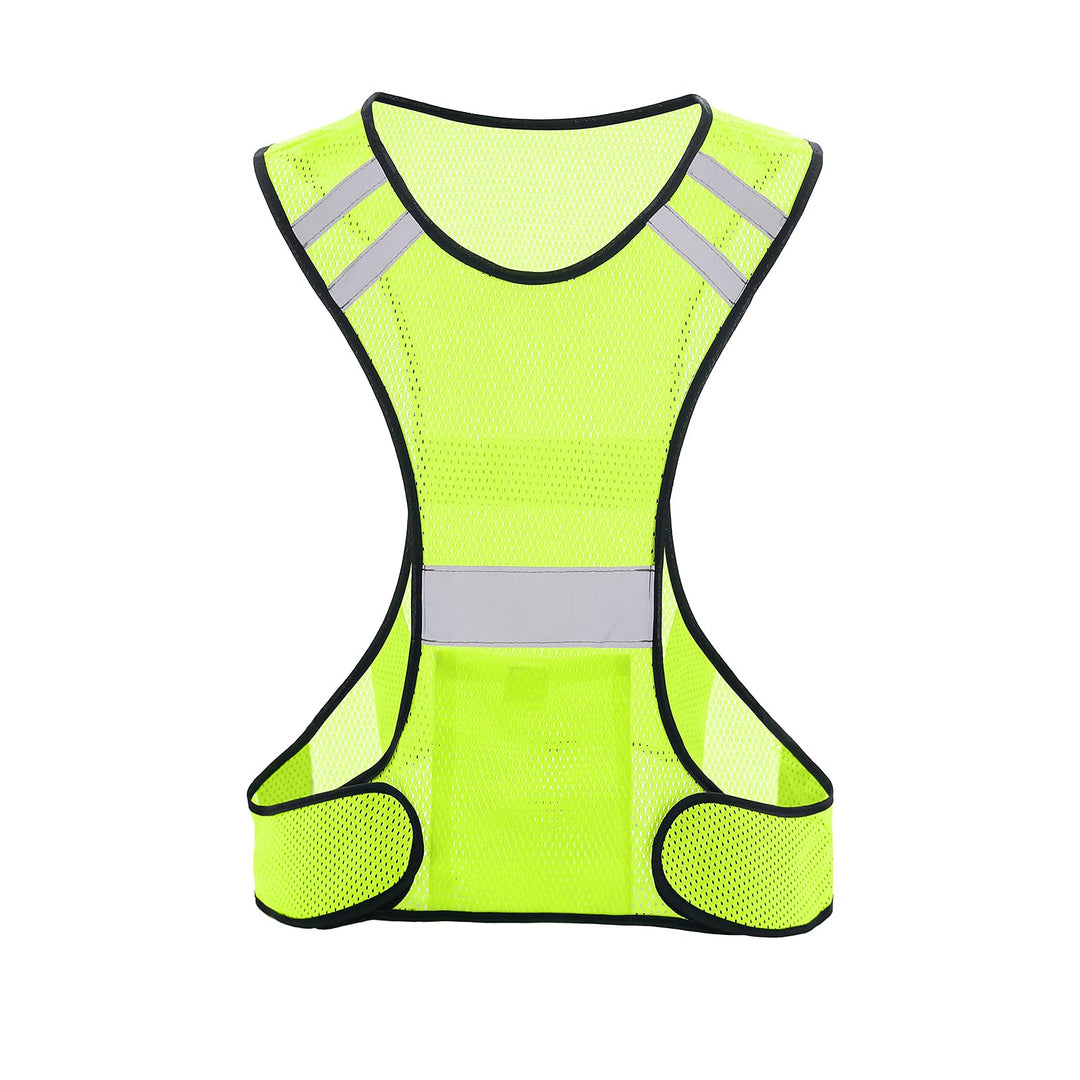 TCCFCCT Reflective Running Vest for Men Women, High Visibility Safety Vest with Large Pocket, Lightweight Reflective Running Gear for Motorcycling, Cycling, Jogging, Adjustable Waist, Yellow
