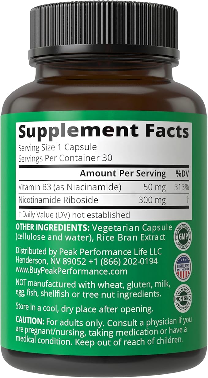 Nicotinamide Riboside NR Supplement. NMN Alternative NAD Supplement + Niacinamide For NAD+ Levels As We Age. Third Party Tested, Non-GMO, Gluten Free, Vegan NR Vitamin Supplements For Women And Men