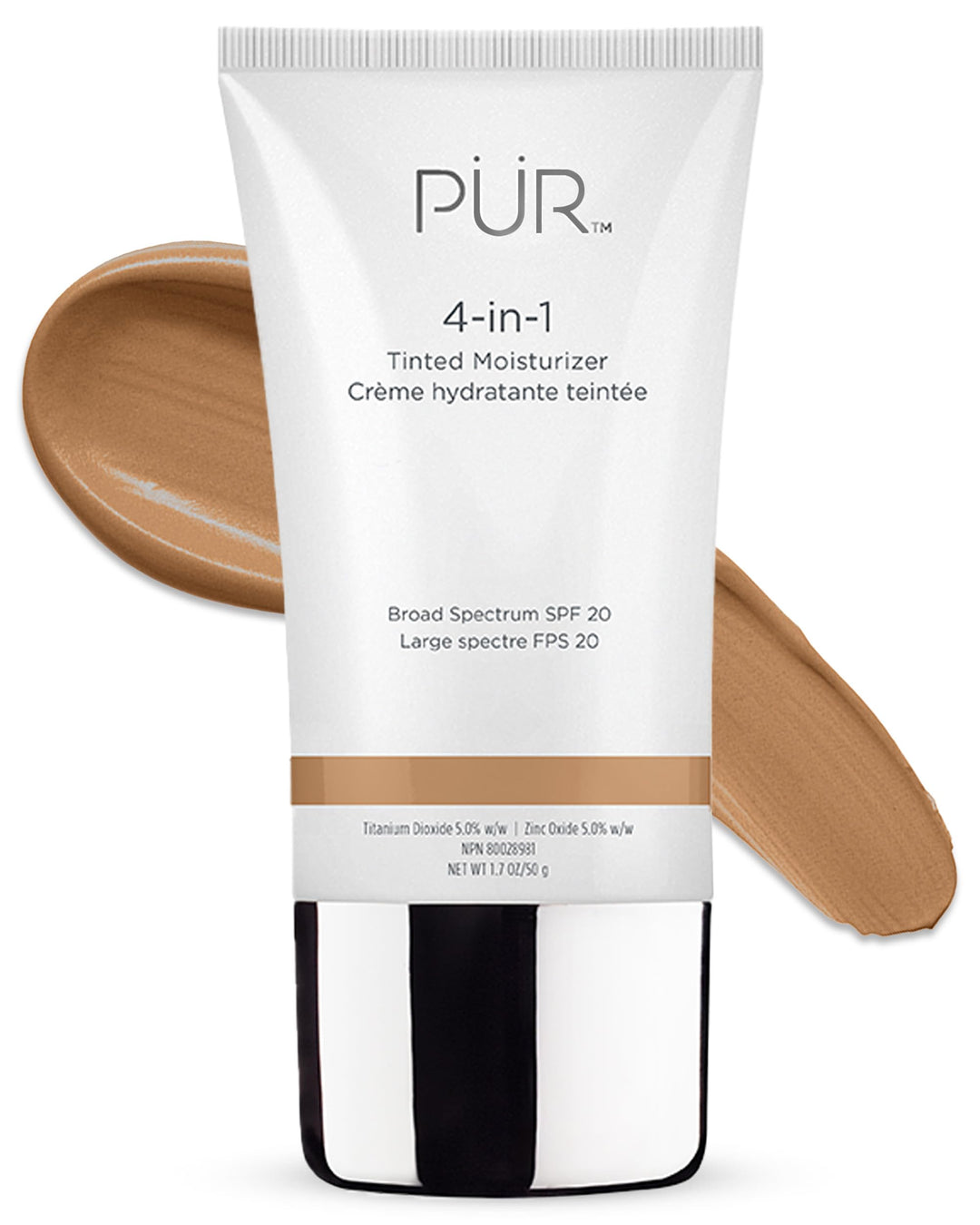 PUR Beauty 4-in-1 Tinted Moisturizer with SPF 20 - Hydrating Skin Tint Face Moisturizer, Primer & Foundation with Shea Butter, Aloe Vera & Vitamin B3 - Vegan Friendly, Paraben Free (Tan Sand)