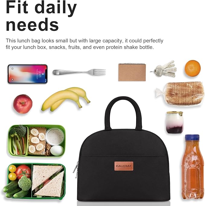 BALORAY Lunch Bag for Women Men Insulated Lunch Box for Adult Reusable Lunch Tote Bag for Work, Picnic or Travel