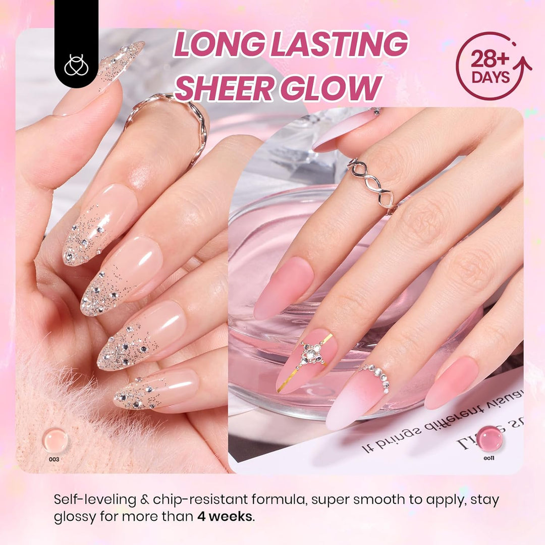 44-Piece Gel Nail Polish Kit | UV Light | 24 Colors | Base & Top Coats | Gifts for Women