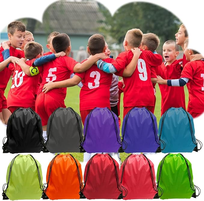 GoodtoU Drawstring Backpack Bulk, 60 Pcs Draw String Bags Cinch Bag Drawstring Gym Bag Sackpack Drawstring Bags for Women Men, 10 Colors