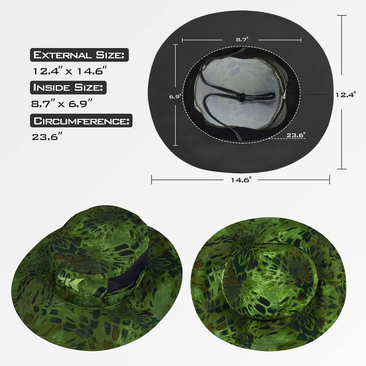 KastKing Sol Armis UPF 50 Boonie Hat - Sun Protection Fishing Hat, Beach & Hiking Hat, Paddling, Rowing, Kayaking Hat,Ambush