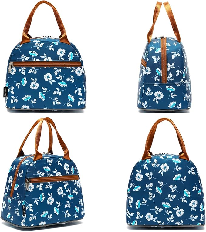FlowFly Insulated Lunch Cooler Bag - Tote Bag Organizer for Women/Men, Floral