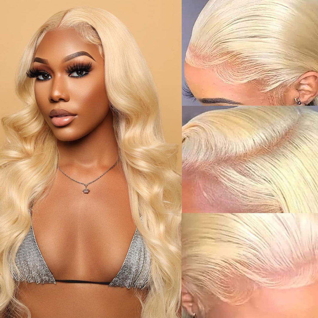 Alimoonbeam 613 Lace Front Wig Human Hair 13X4 Body Wave Blonde Lace Front Wigs Human Hair 180% Density 613 Hd Lace Frontal Wig