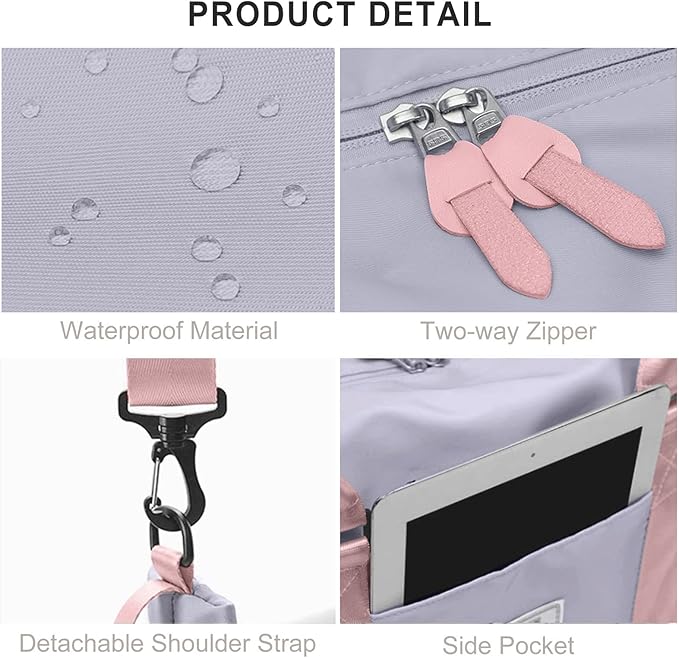 Travel Duffel Bag,Sports Tote Gym Bag,Shoulder Weekender Overnight Bag for Women